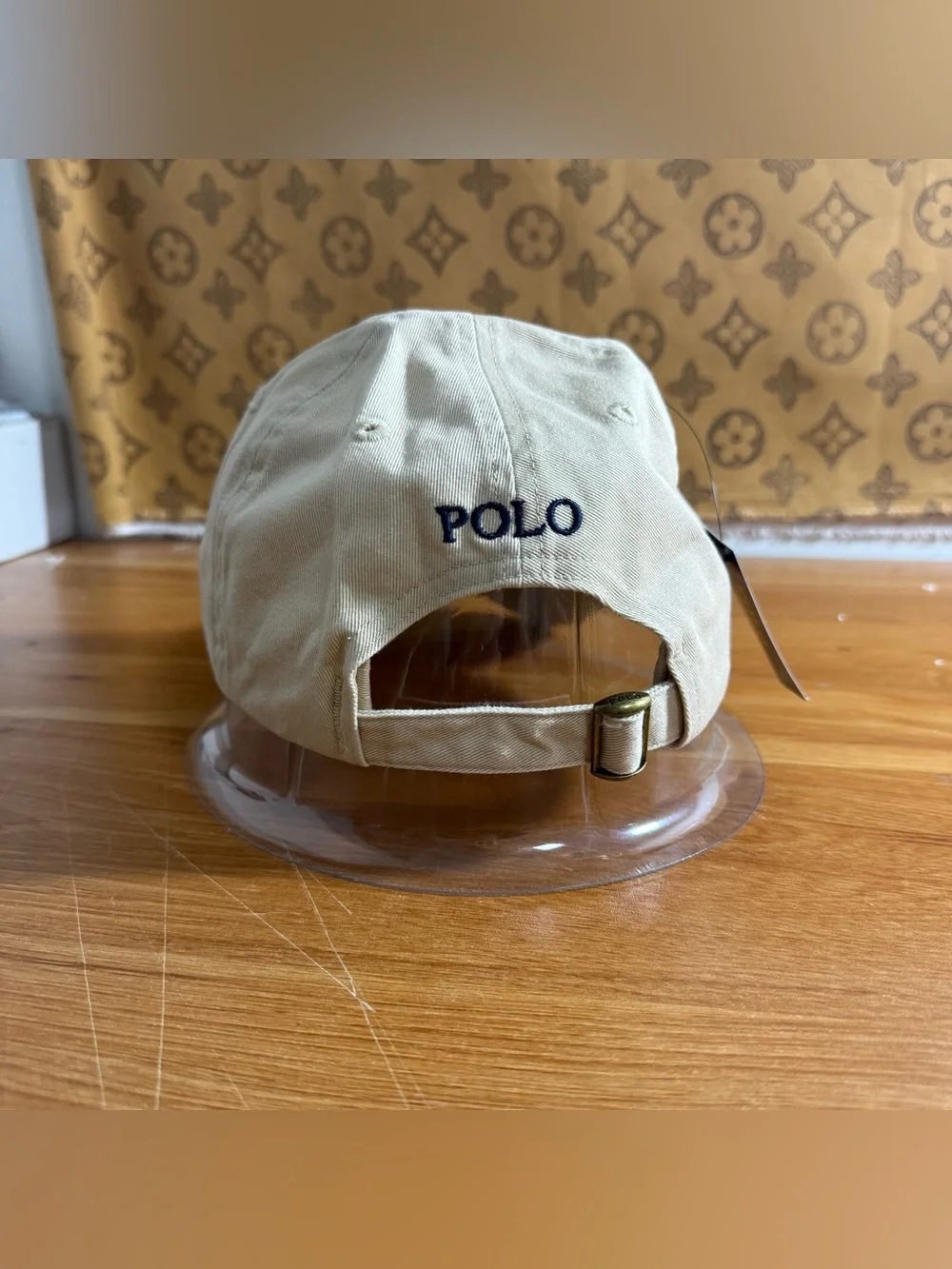 Polo by Ralph Lauren Khaki Baseball Cap with Navy Pony